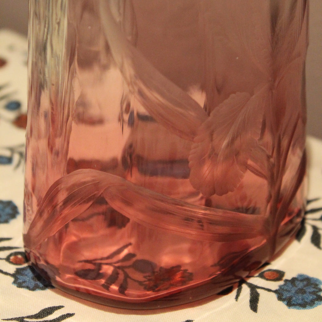 Antique Moser Intaglio Crystal Perfume Bottle