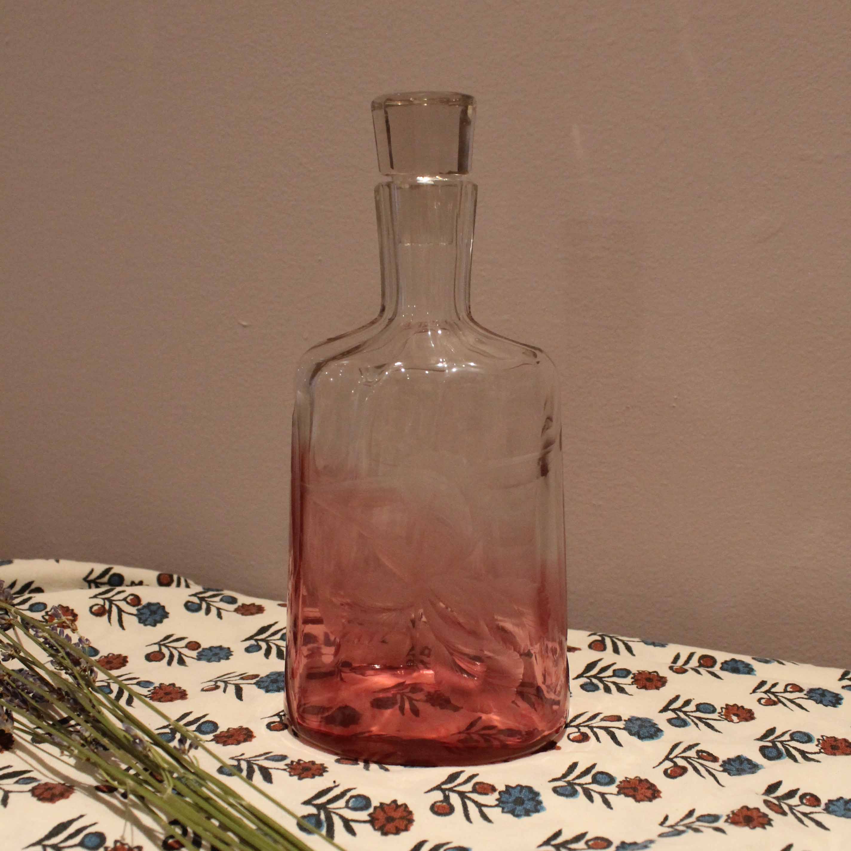 Antique Moser Intaglio Crystal Perfume Bottle