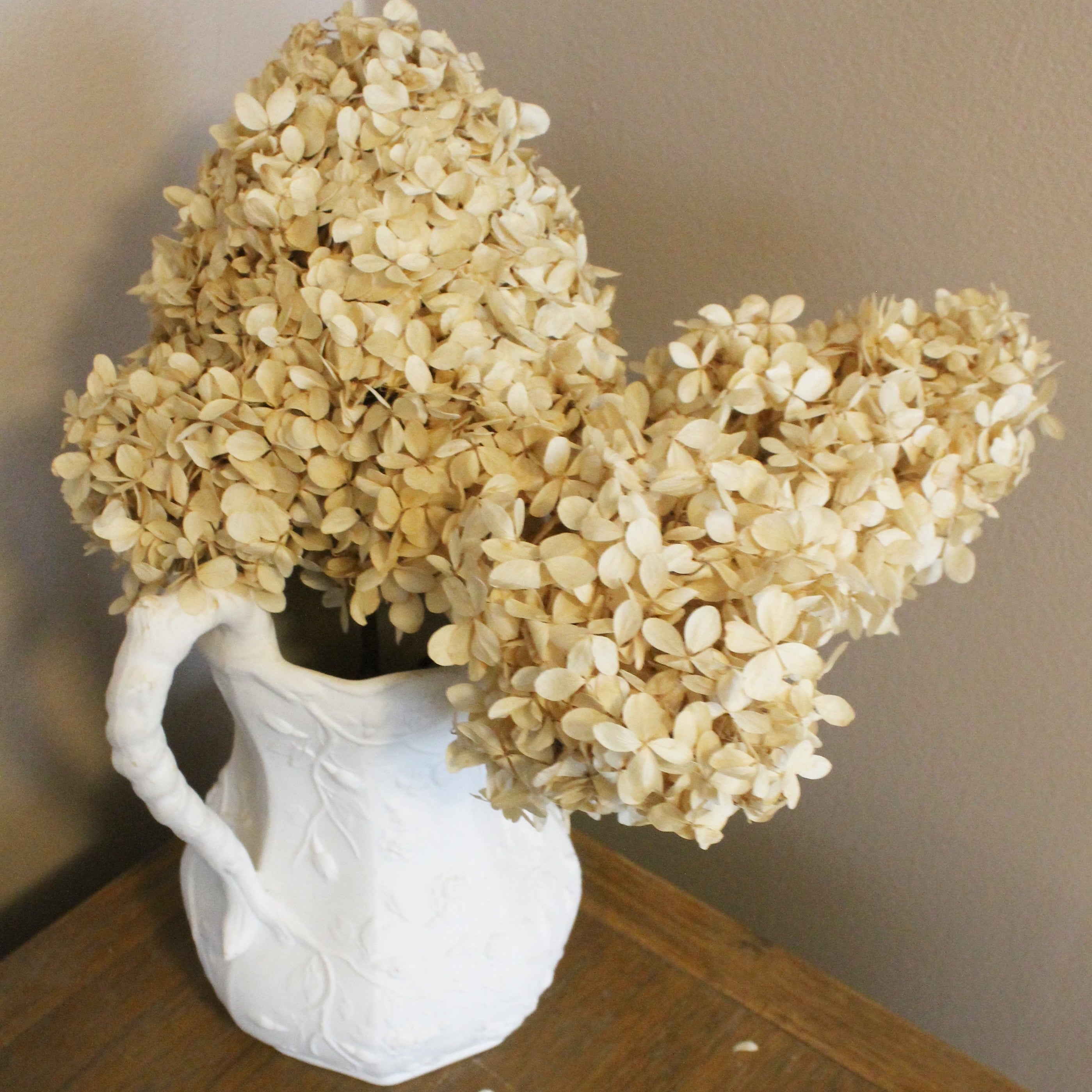 White Floral Salt-Glaze Pitcher