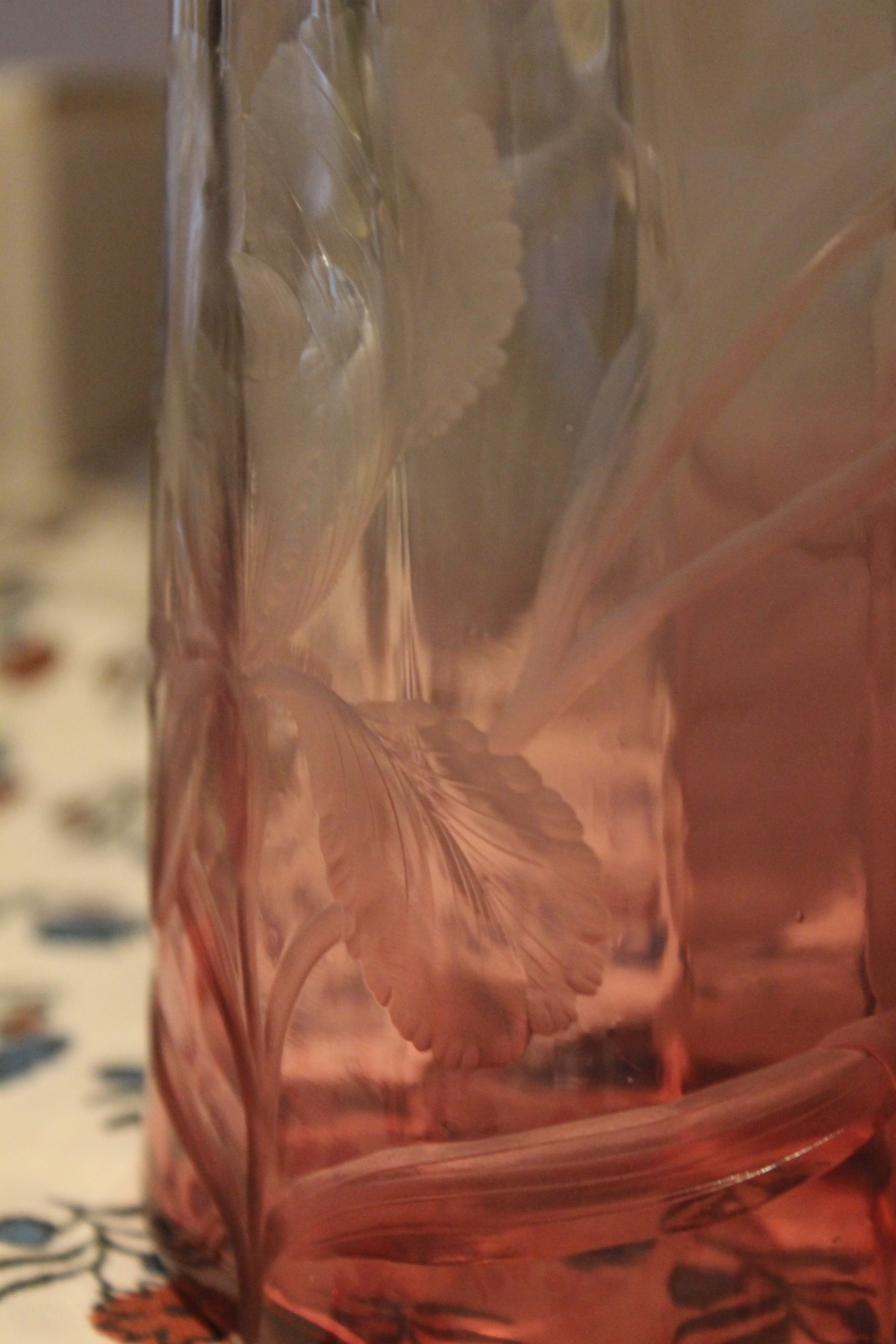 Antique Moser Intaglio Crystal Perfume Bottle