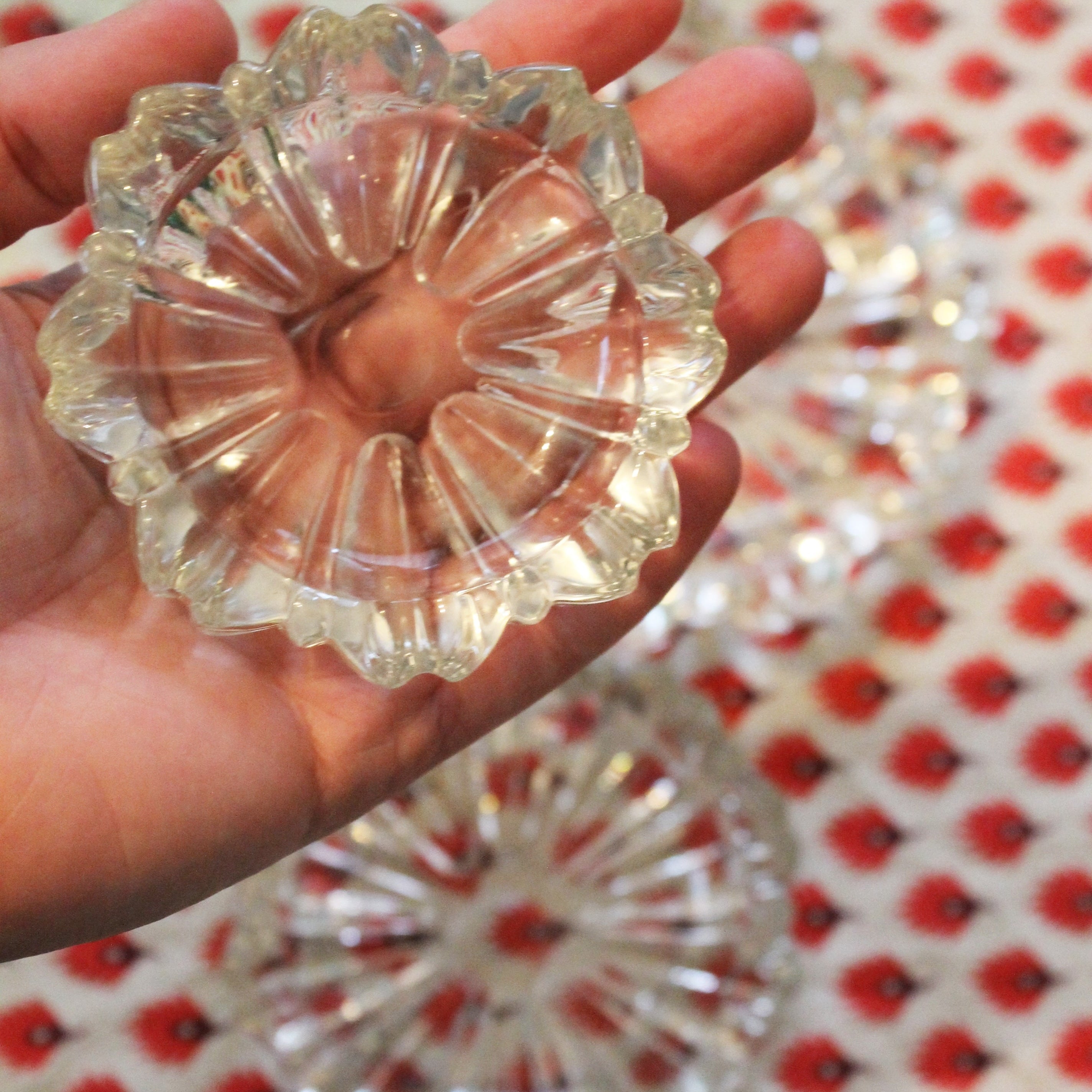 Set of 3 Nesting Glass Ashtrays