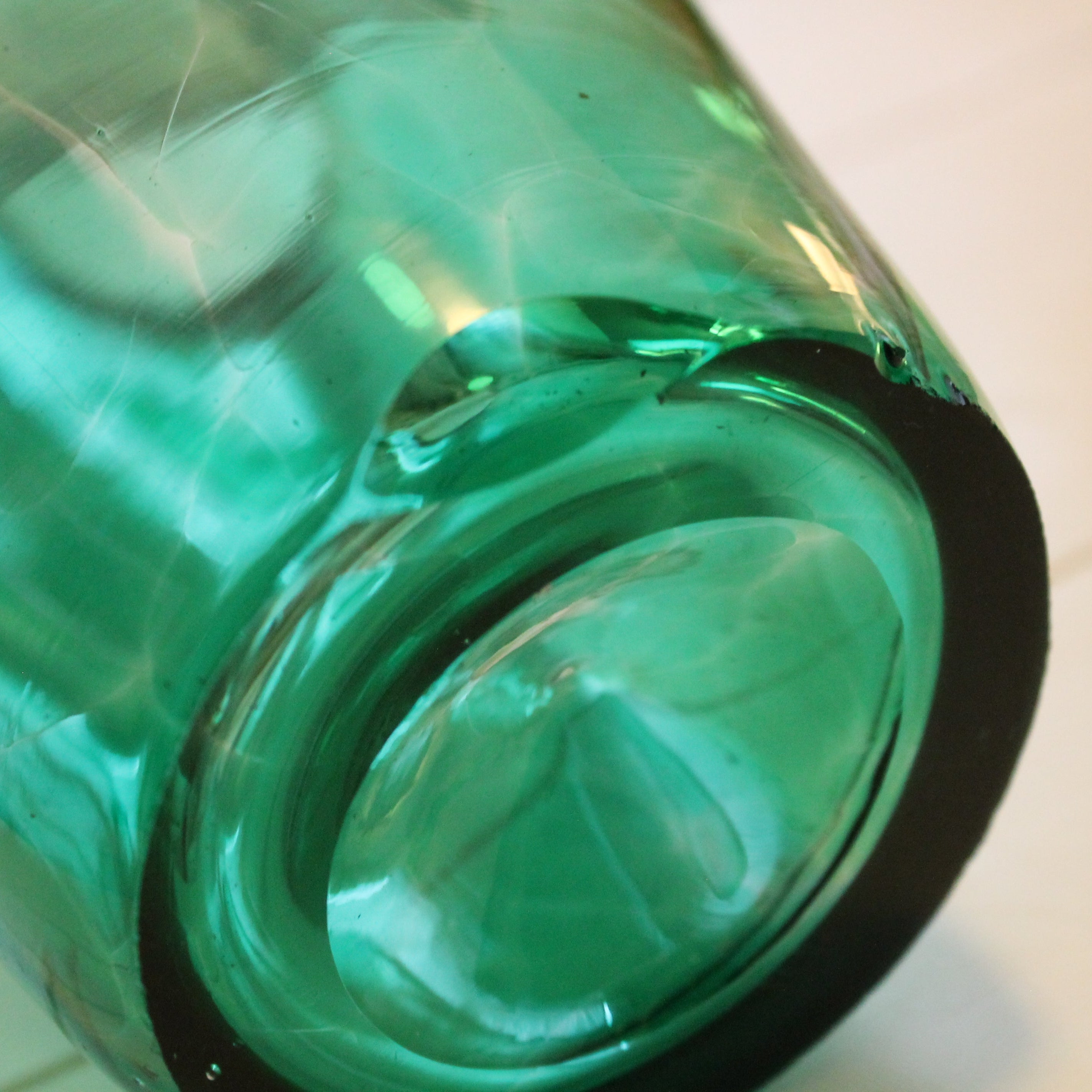 Green Art Glass Fazzoletto Vase