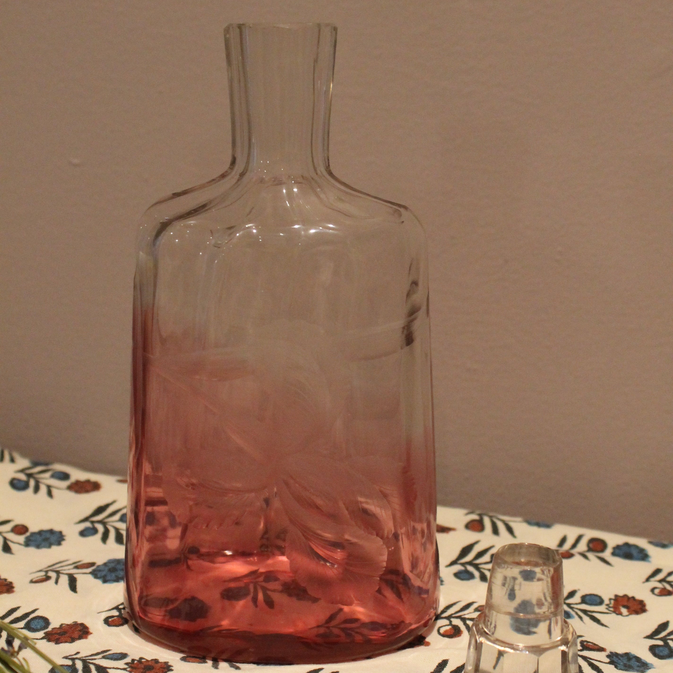 Antique Moser Intaglio Crystal Perfume Bottle