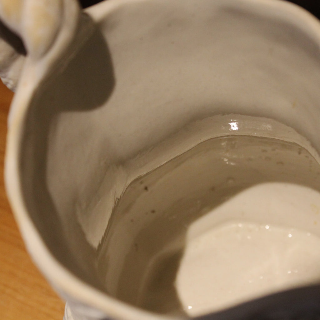 White Floral Salt-Glaze Pitcher