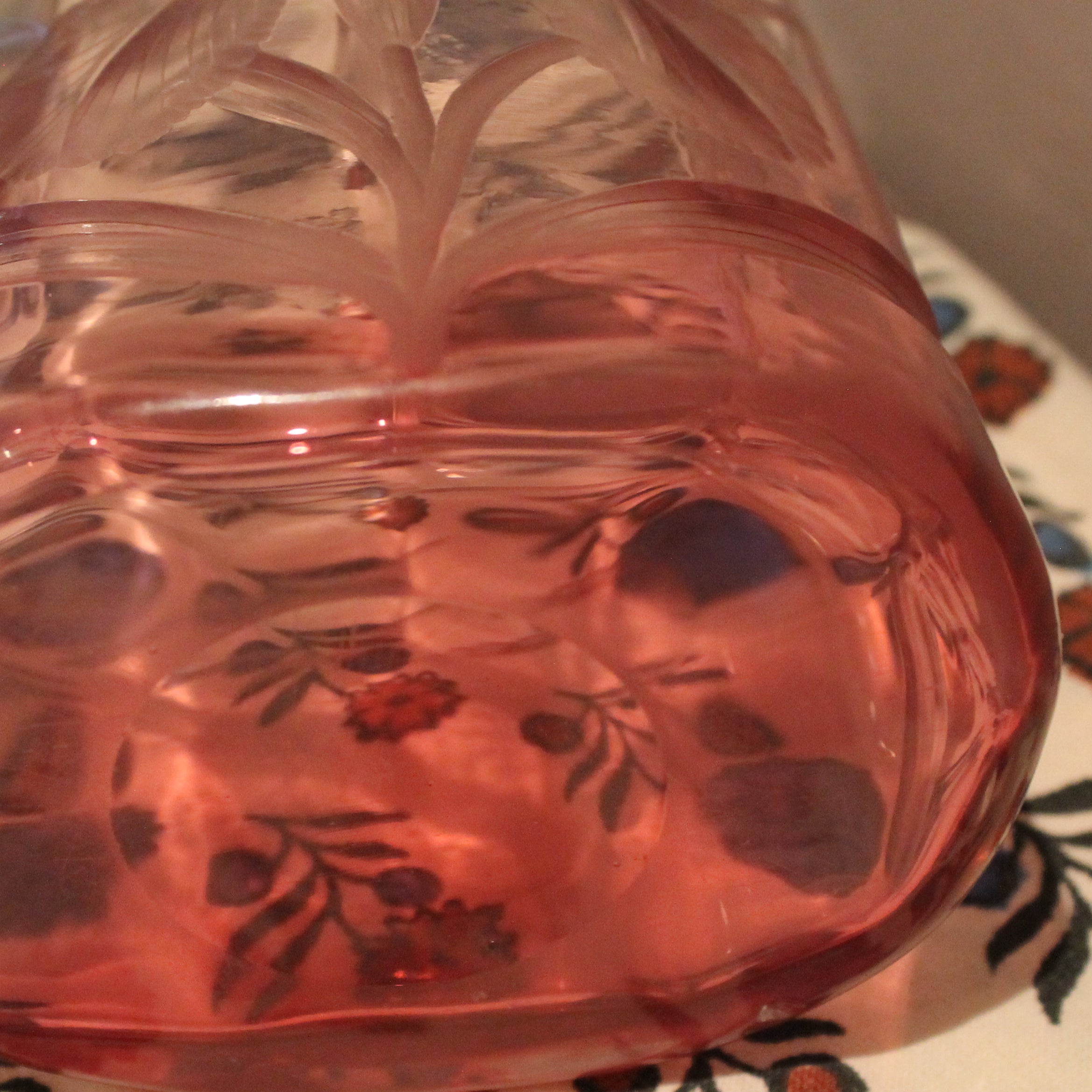 Antique Moser Intaglio Crystal Perfume Bottle
