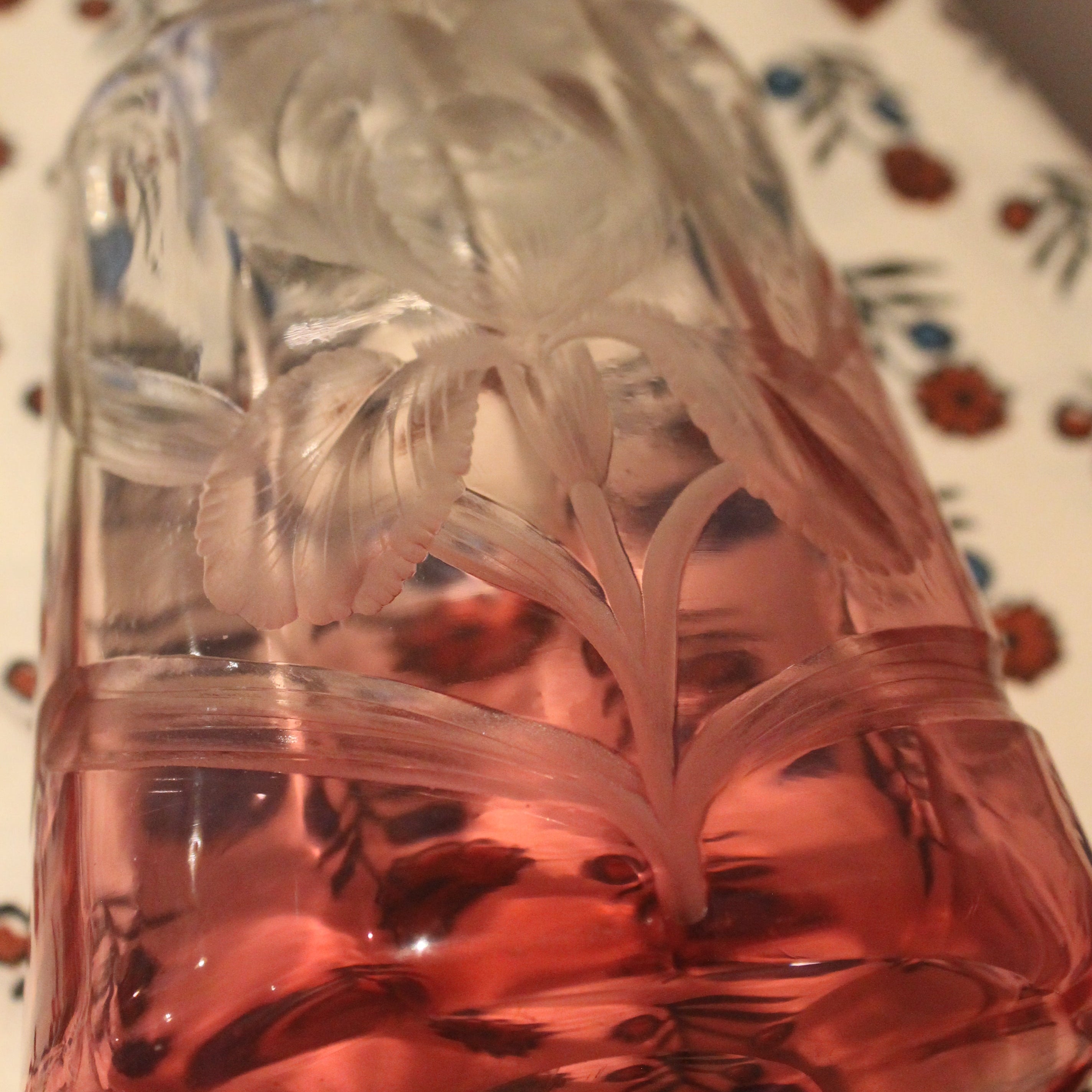 Antique Moser Intaglio Crystal Perfume Bottle